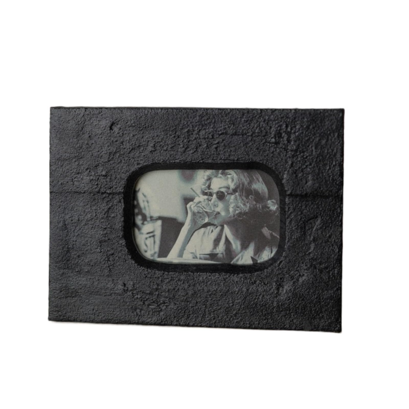 Cadre photo en bois massif texture rocheuse ornement de bureau