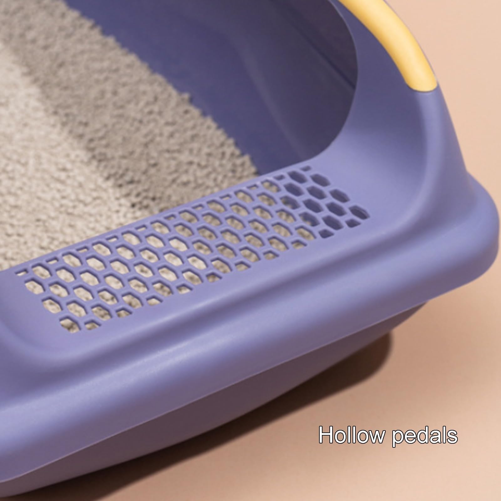 Bandeja para Gatos con Apertura Extraíble, Areneros De Lados Altos, con Pala Y Pedal De Filtro, Orinal Doméstico para Gatos Pequeños Y Grandes(Blue,38cm)