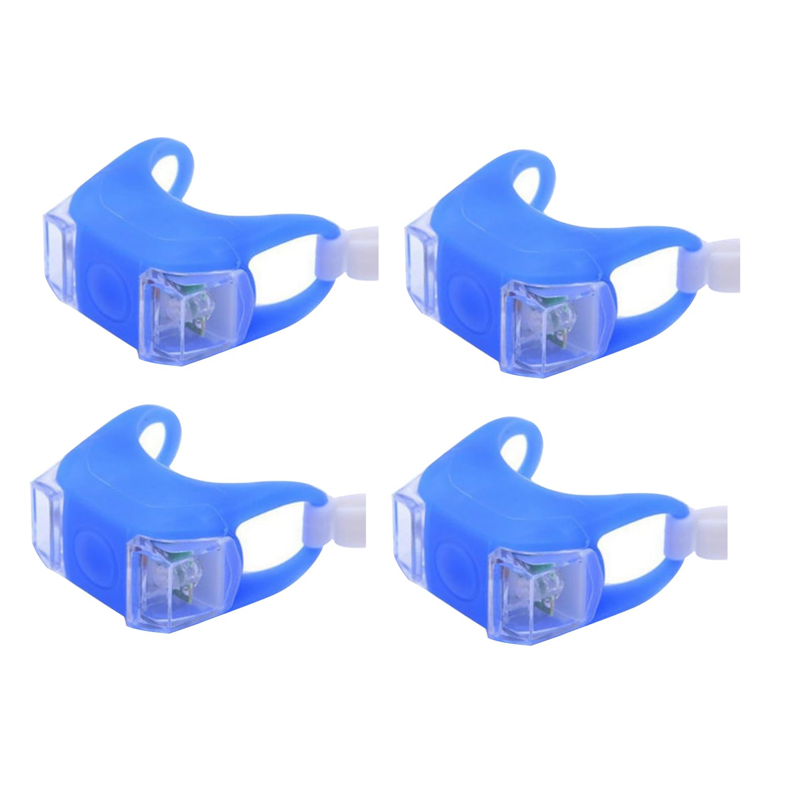 MACHSWON 4 Pcs Bicycle Lights Bike Tailight Cycling Tail Light 6th Generation Double LED Frog Lamp Mountain Bike Decorative Light Night Safety Warning Light Blue