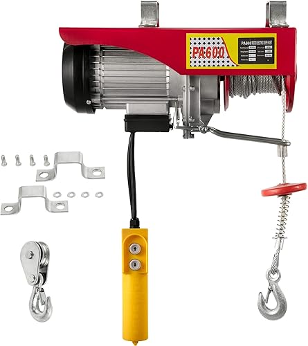Gakee Polipasto eléctrico de elevación de 1320 libras de 110 voltios con polipasto eléctrico remoto perfecto para levantar motores pequeños,
