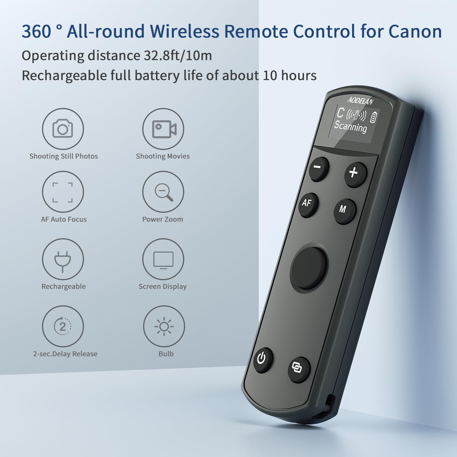 Déclencheur sans Fil Rechargeable et télécommande Appareil Photo pour Canon, Compatible avec Les modèles R50, G7X Mark III, R6 Mark II, R5, R6, M6 Mark II, M200, M50, 90D et 200D; remplace Le BR-E1