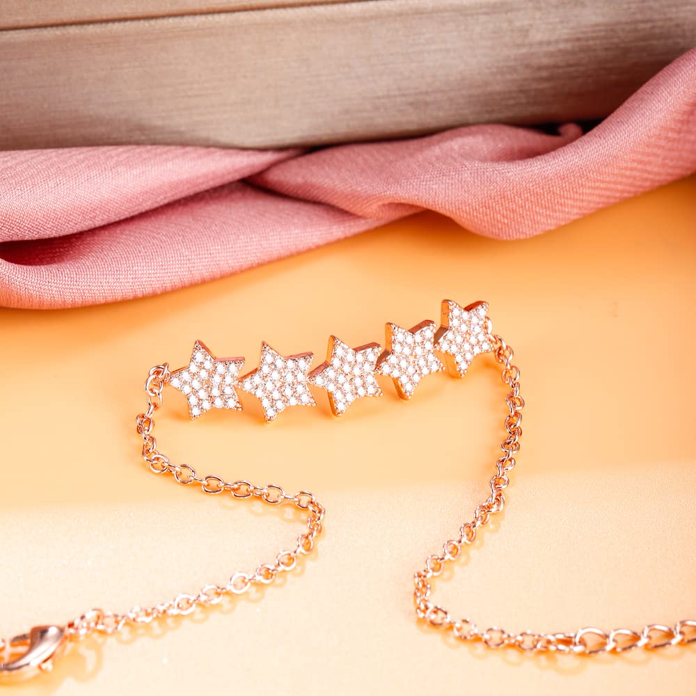 YCTTKDD Braccialetti Bracciale da Donna da Donna Regalo per Ragazze Cubic Zirconia Stelle Multiple Stile Classico alla per Regali di Festa Raffinati