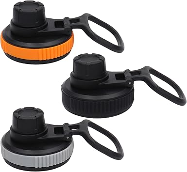 3Pcs Water Bottle Lid Replacement, Leak-Proof Flask Replacement Lids with Handle, Safe PP Plastic Water Bottle Caps for Dispenser & Cooler