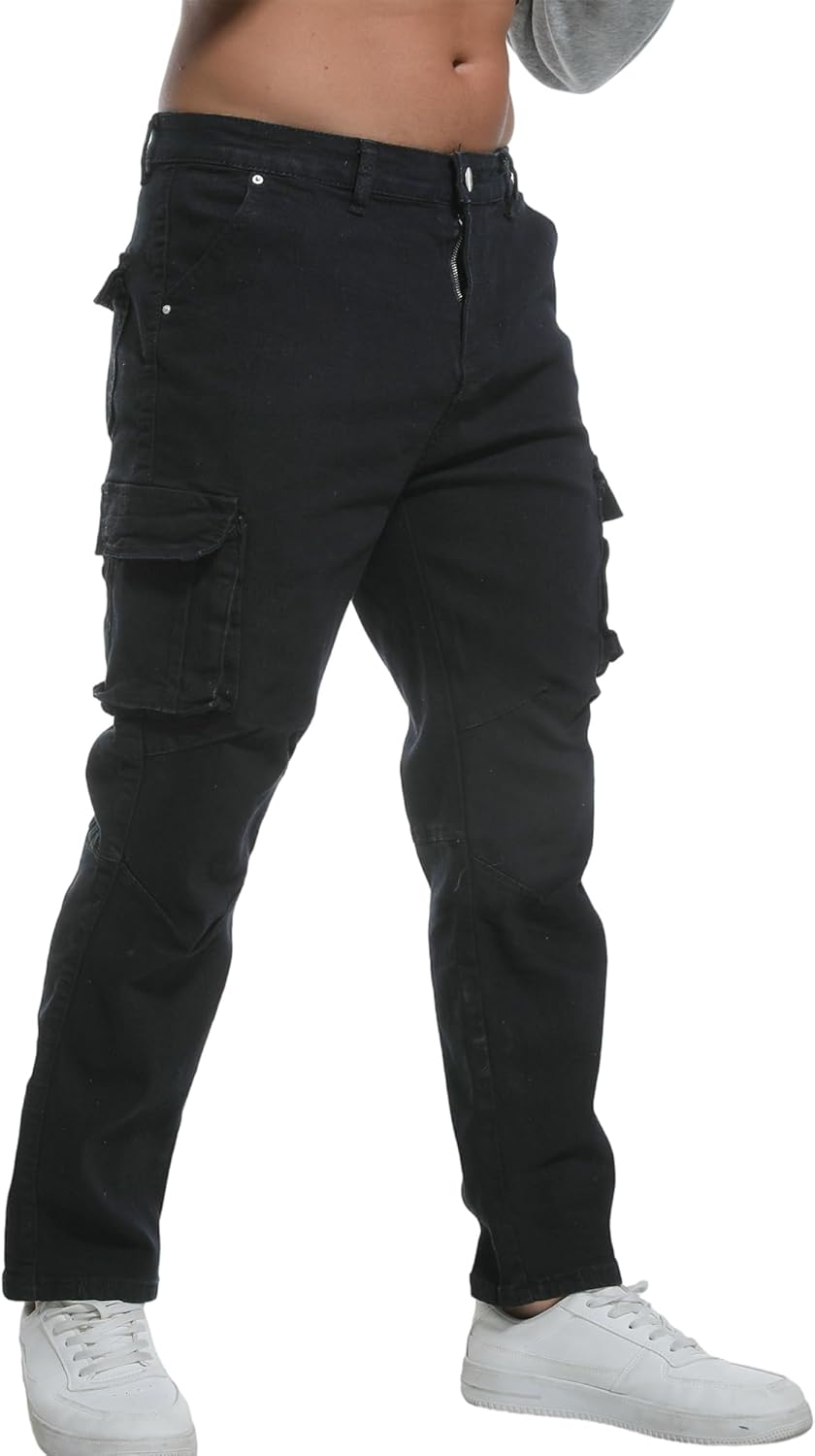 Men's Stretch Jeans - Slim Fit Comfort Denim Pants with | Classic & Cargo Styles Ripped Skinny Jeans - Image 6