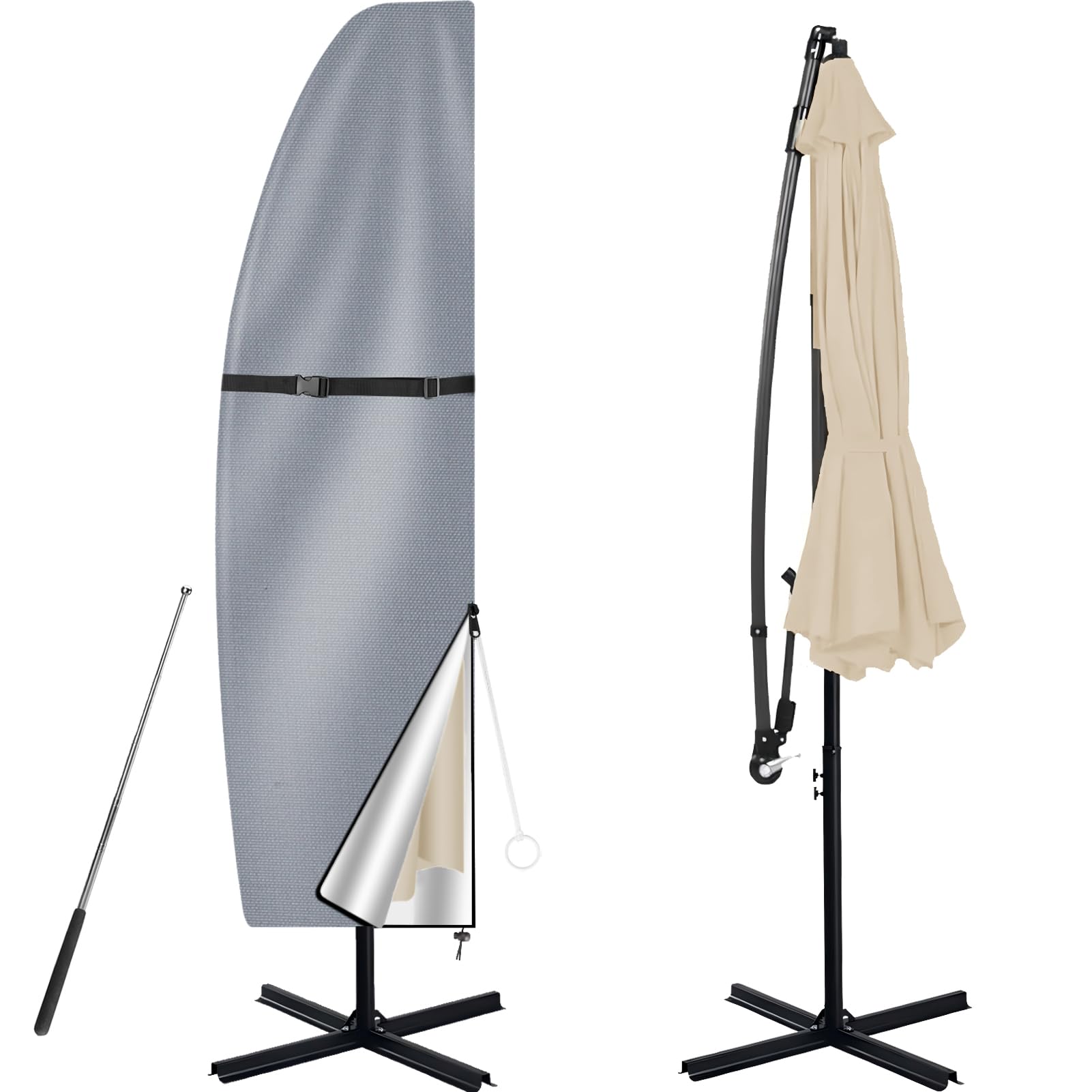 Neween Patio Umbrella Cover, Water Resistant Umbrella Covers for 7ft to 11ft Parasol Outdoor Durable Garden Cantilever Offset Banana Parasol