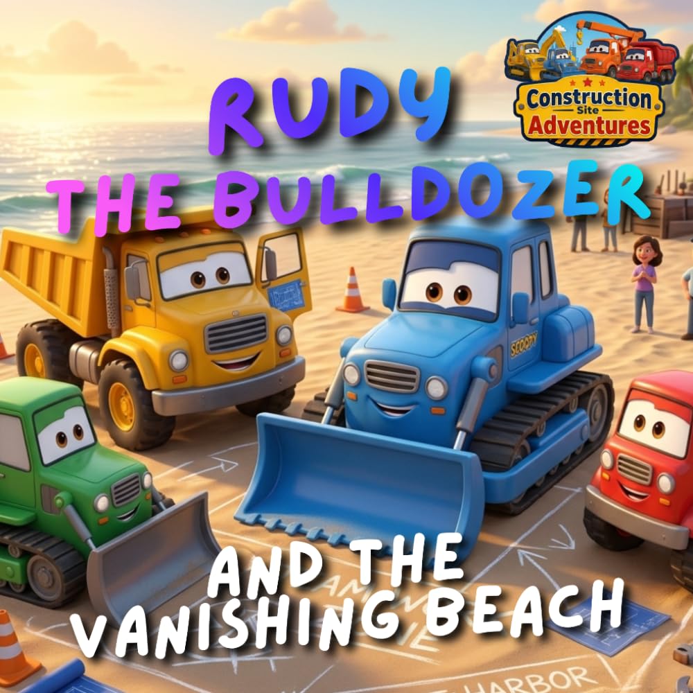 Rudy the bulldozer and the vanishing beach: Construction Site Adventures - Illustrated Book for Children Ages 2-5