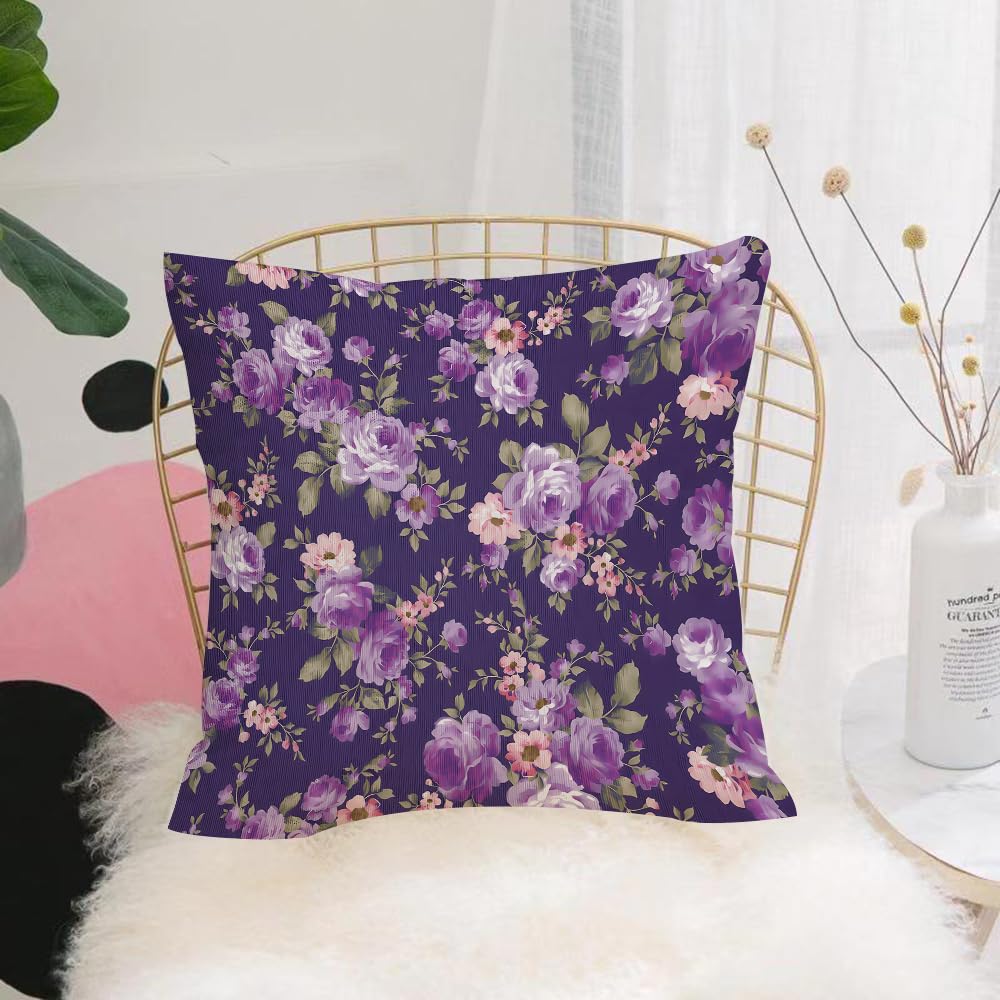 HYMSXW Cushion Cover,Throw Pillow Case Home Decorative for Living Room Bedroom Sofa Chair 20X20 Inch,Flower illustration pattern,Pillowcase 50X50cm