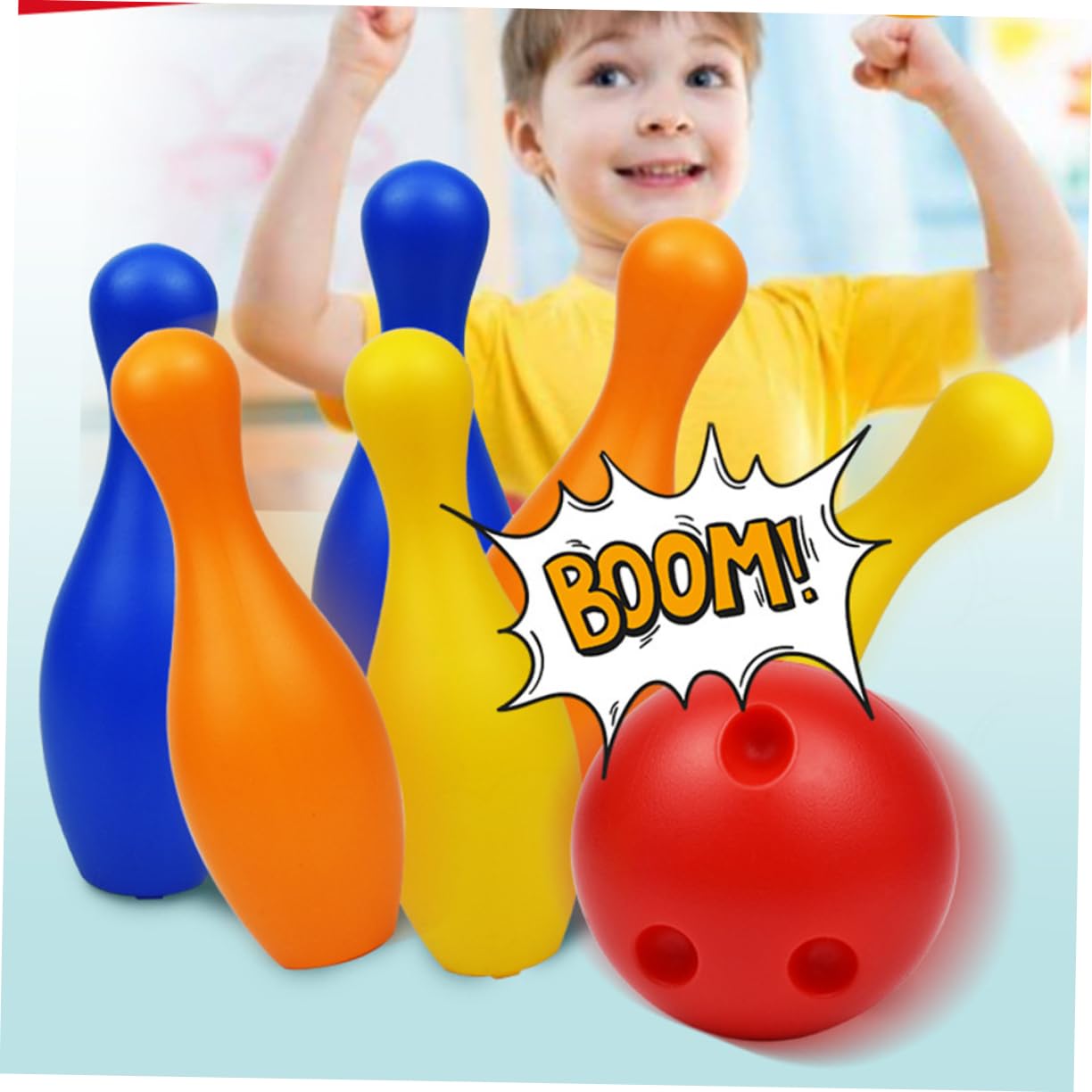 BIUDECO Bowling Plastic Bowling Balls for Fun Recreational Sports Activity for Home Classroom Durable Lightweight