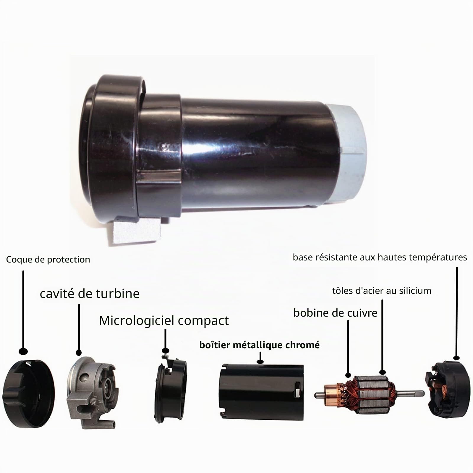 Klaxon de Voiture 24V Double Tube Trompette de Camion Chrome Noir 170db Avec Pompe à Air pour Bateaux SUV Vans Moto