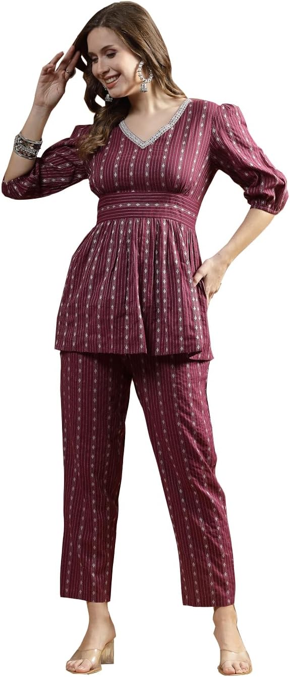 Stylum Women Woven Design Cotton Co-Ord Set