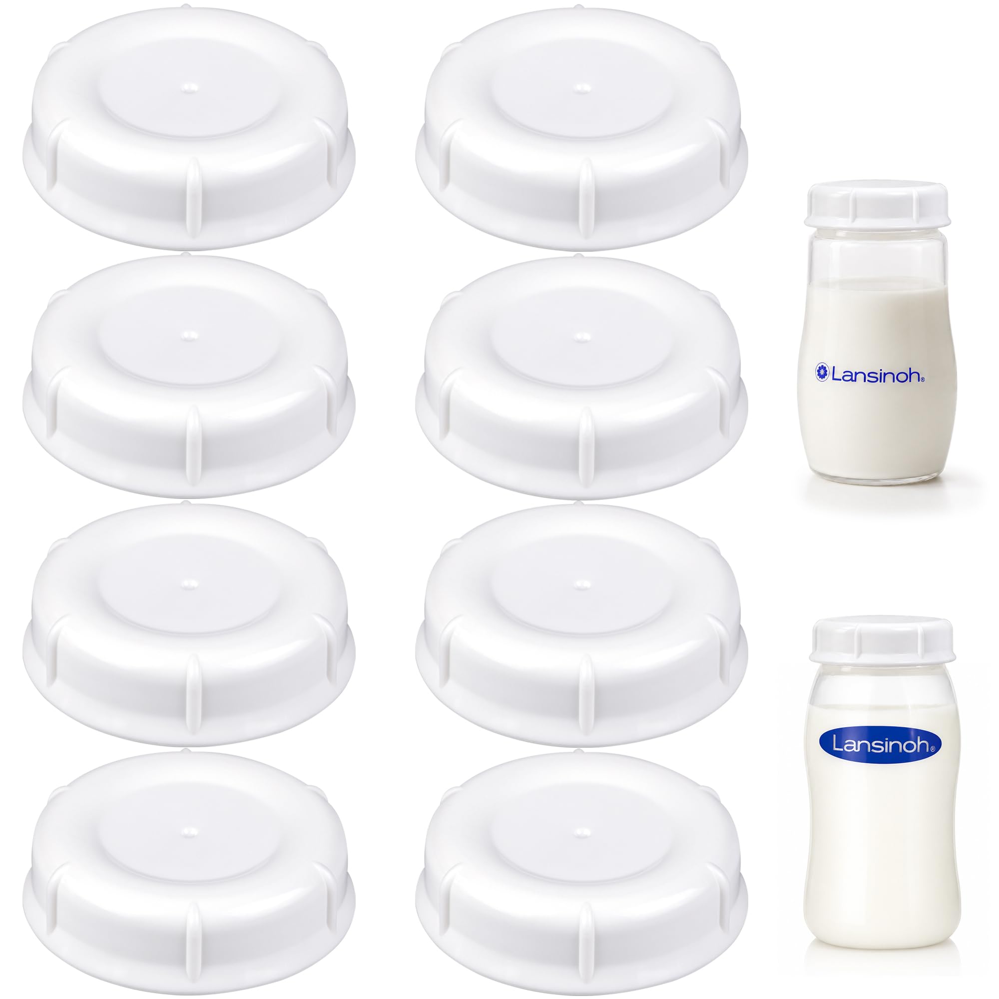 8-Pack Travel and Storage Baby Bottle Caps Compatible with Lansinoh Bottles, Baby Bottle Lids Replacement with Sealing Gasket, Leak-Proof, BPA-Free-image-14