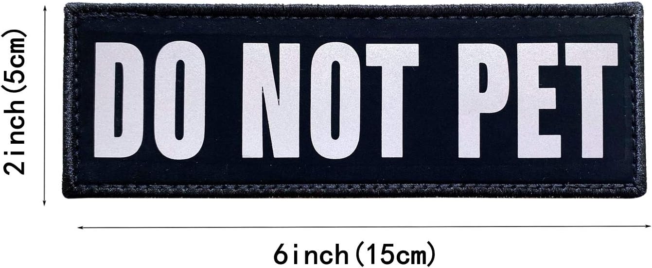 JUJUPUPS Black Reflective Dog Patches 2 Pack Service Dog ,in Training, DO NOT PET - Image 3