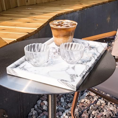 Miniatura 5 de Bandeja de almacenamiento de mármol natural de lujo para decoración del hogar, bandeja de piedra para bañococinatocadoraparador sin