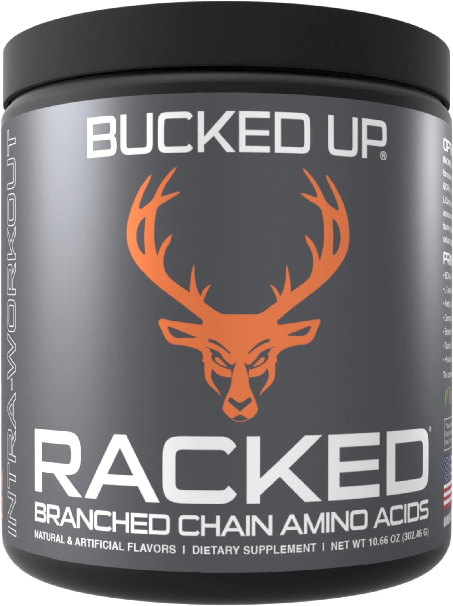 RACKED™ Branch Chained Amino Acids | L-Carnitine, Acetyl L-Carnitine, GBB | "BCAAs That You Can Feel!" Powder, 30 Servings (Peach Mango)