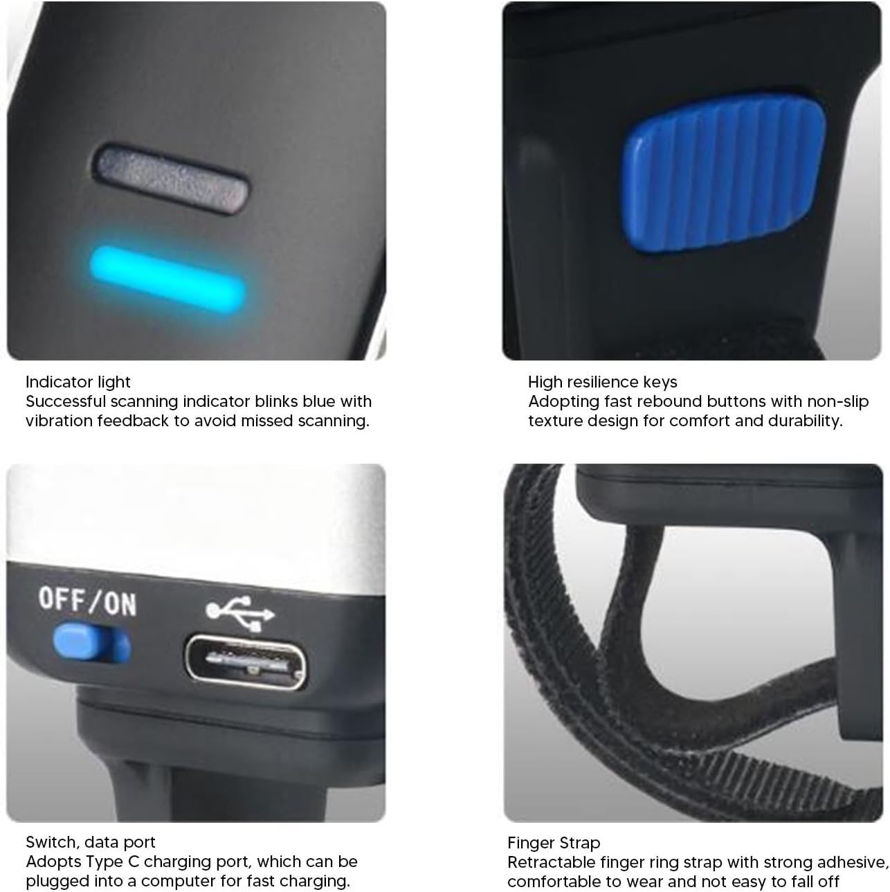 Close-up of scanner features