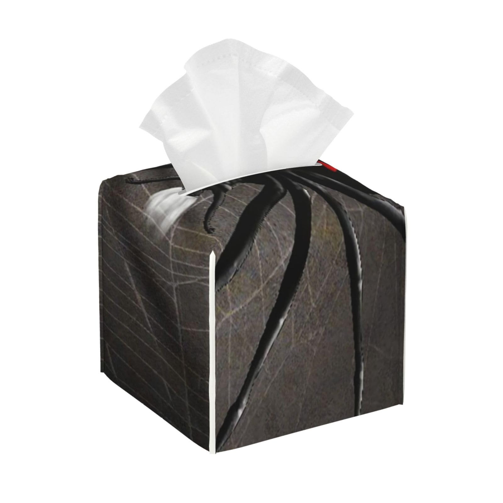 Black Spider Web PVC Cube Tissue Pack for Home Office Bathroom Use