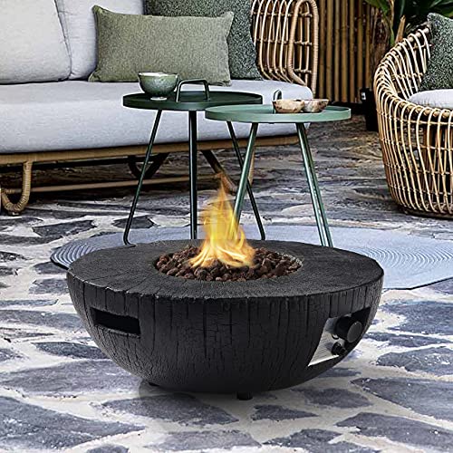 Ehomexpert Fire Pits, 28 Inch Round 30,000 Btu Auto-Ignition Propane Gas Fire Pit For Outdoor Garden Backyard With Water Proof Cover And Lava Rock thumb #3