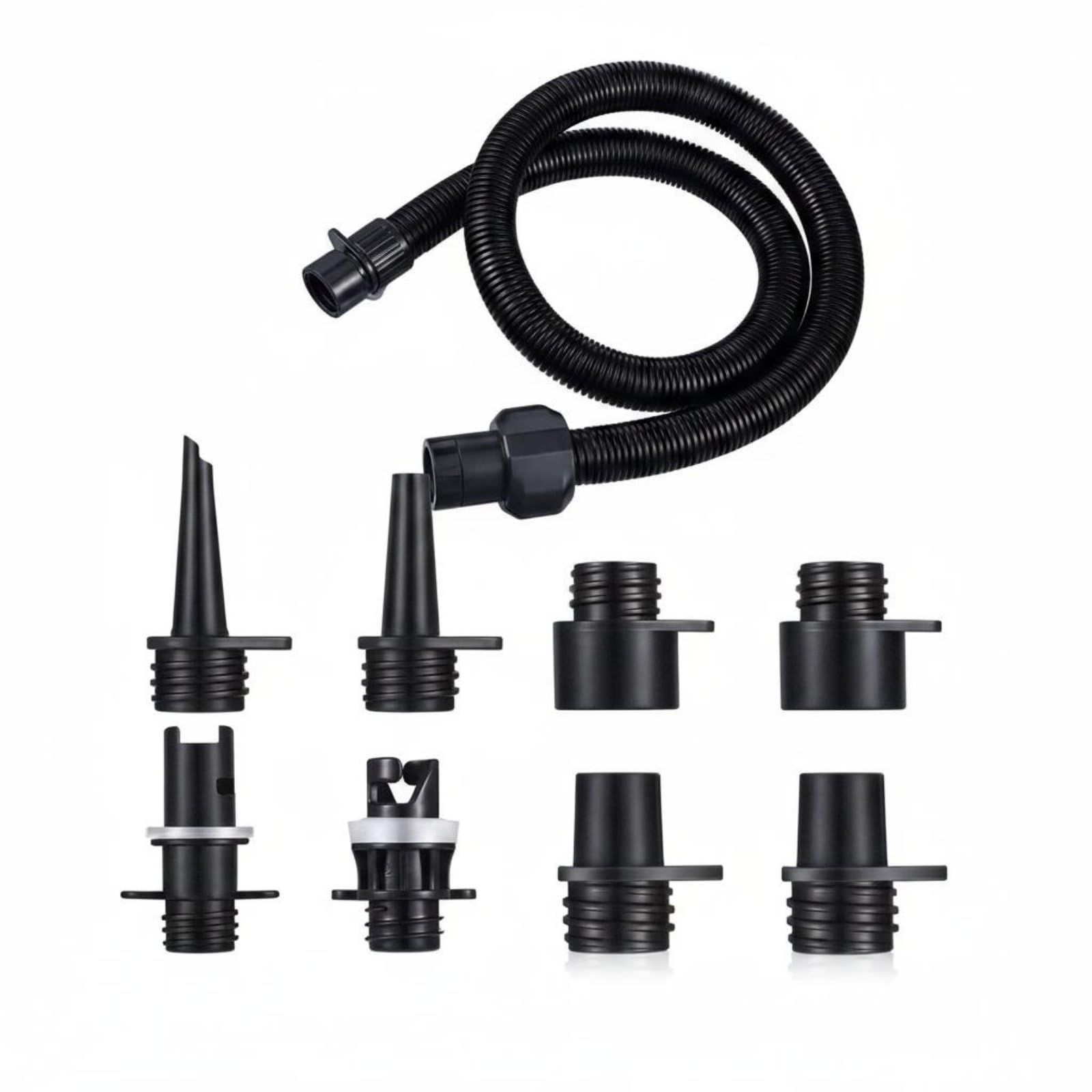 7 Pieces Long-Lasting PVC Inflatable Boat Air Valve Adapter Set Electric Pump Hose Adapter Kit for Beach, Camping, Pool, 6 Adapters Tube 6-image-41