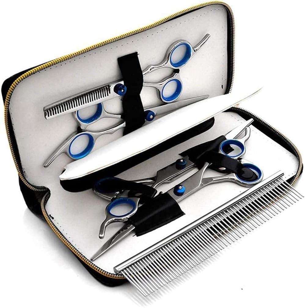 Tijeras de peluquero Tijeras de peluquero Hombres Tijeras de peluquería multifunción Tijeras de corte de vello facial de acero inoxidable Tijeras de bigote Recorte de barba Juego de tijeras de aseo pa