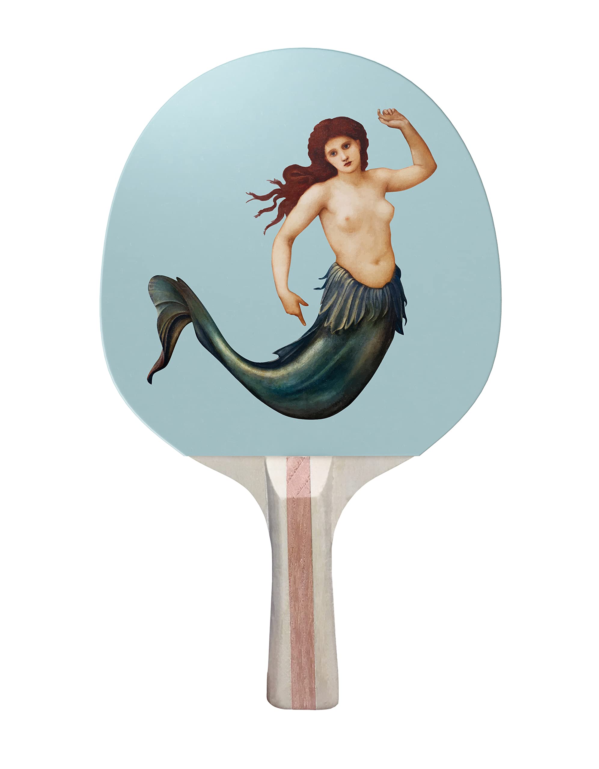 TigerTail Sports Sea Nymph Colorful Design Ping Pong Paddle, Premium 5 Ply Table Tennis Racket (Black on Back)