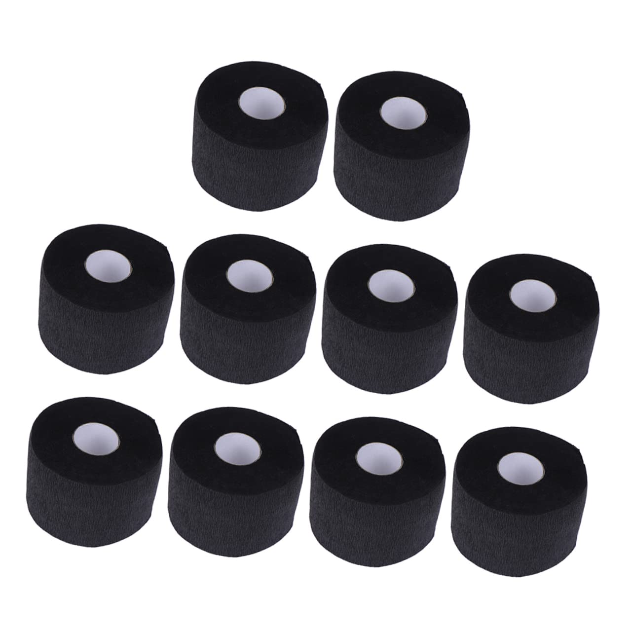 FRCOLOR 10piezas Protector de Cuello Elástico Negro Tiras de Papel Desechable Cuello para Uso Peluquería o Barbería