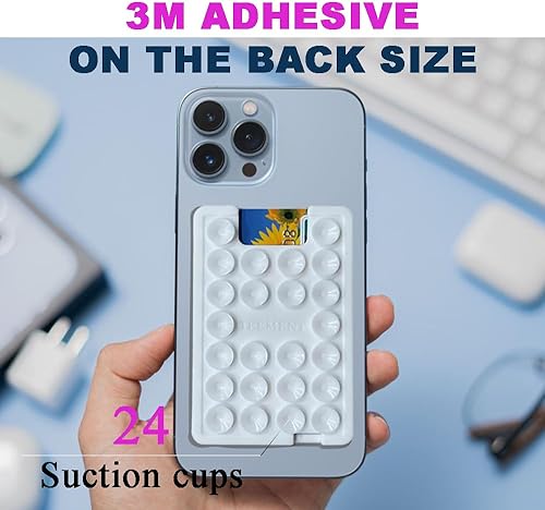 Miniatura 7 de Soporte para tarjeta de teléfono con succión, funda para tarjeta de teléfono suciton, billetera para teléfono, accesorio adhesivo de silicona para