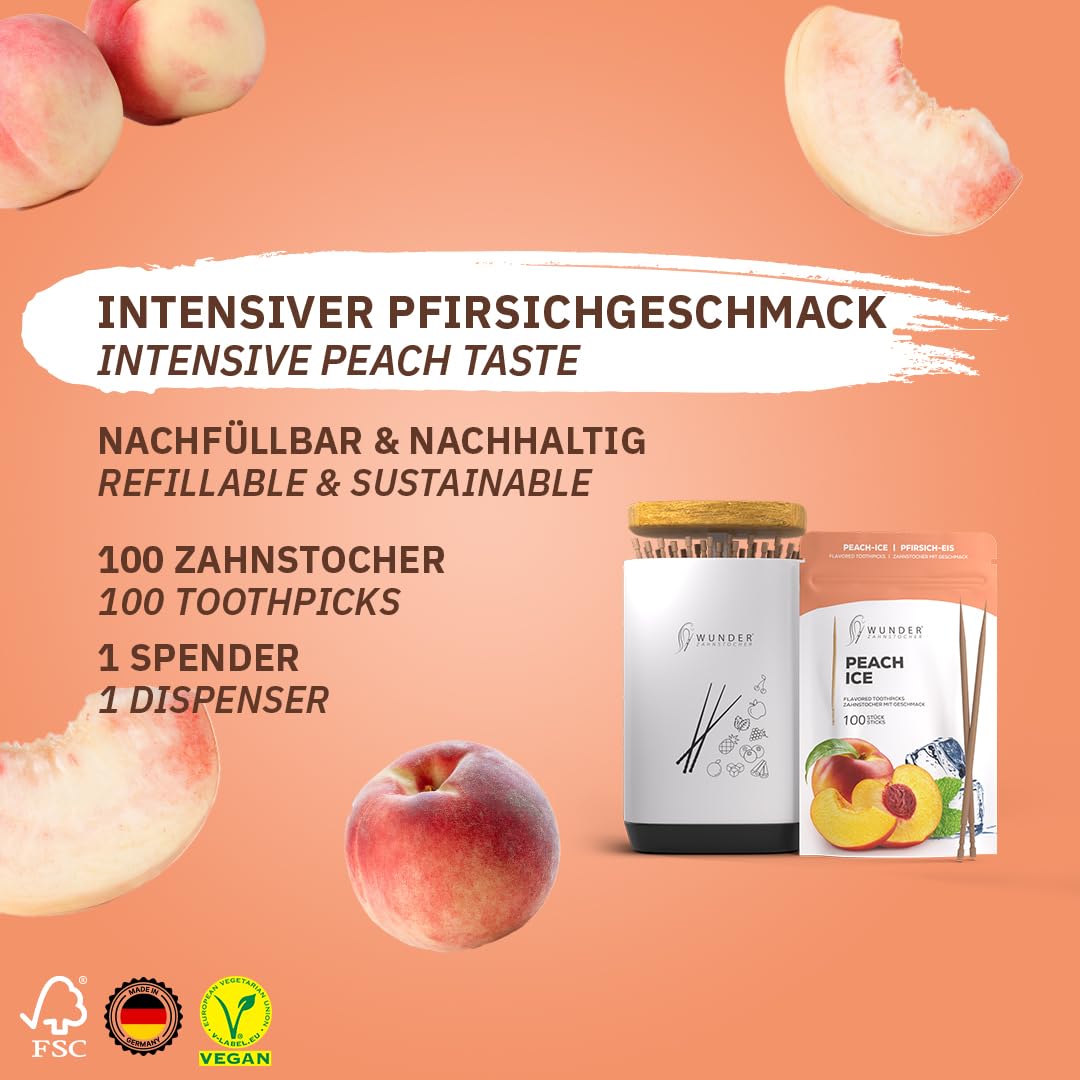 Zahnstocherspender von Wunder Zahnstocher - Spender mit easy-lift Funktion - Zahnstocherhalter 1 Refill Pack (100 Zahnstocher) - Zahnstocher mit Geschmack (SPENDER TRAUBE/MINZE REFILL Zahnstocherspender von Wunder Zahnstocher - Spender mit easy-lift Funktion - Zahnstocherhalter 1 Refill Pack (100 Zahnstocher) - Zahnstocher mit Geschmack (SPENDER TRAUBE/MINZE REFILL