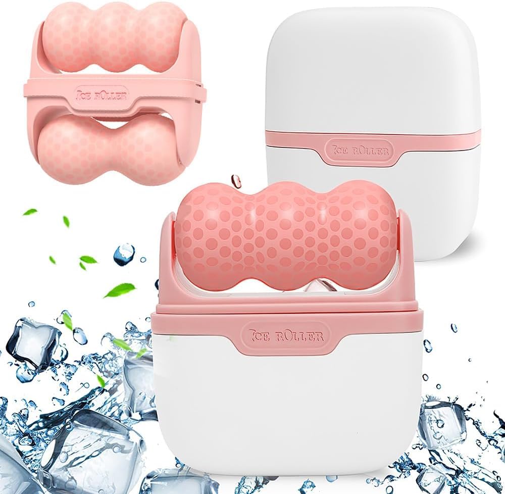 OPENDGOIce Roller for Face Facial Massager for Eye Puffiness, Reduces Wrinkles, 2 in 1 Facial Skin Care Tool for Body Cold Therapy Tools