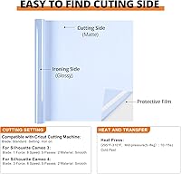 Vista 5 de HTVRONT Rollos de Vinilo HTV de Transferencia de Calor - 12" x 8ft Vinilo HTV para Camisas, Vinilo para Planchar para Todas las Máquinas de Corte