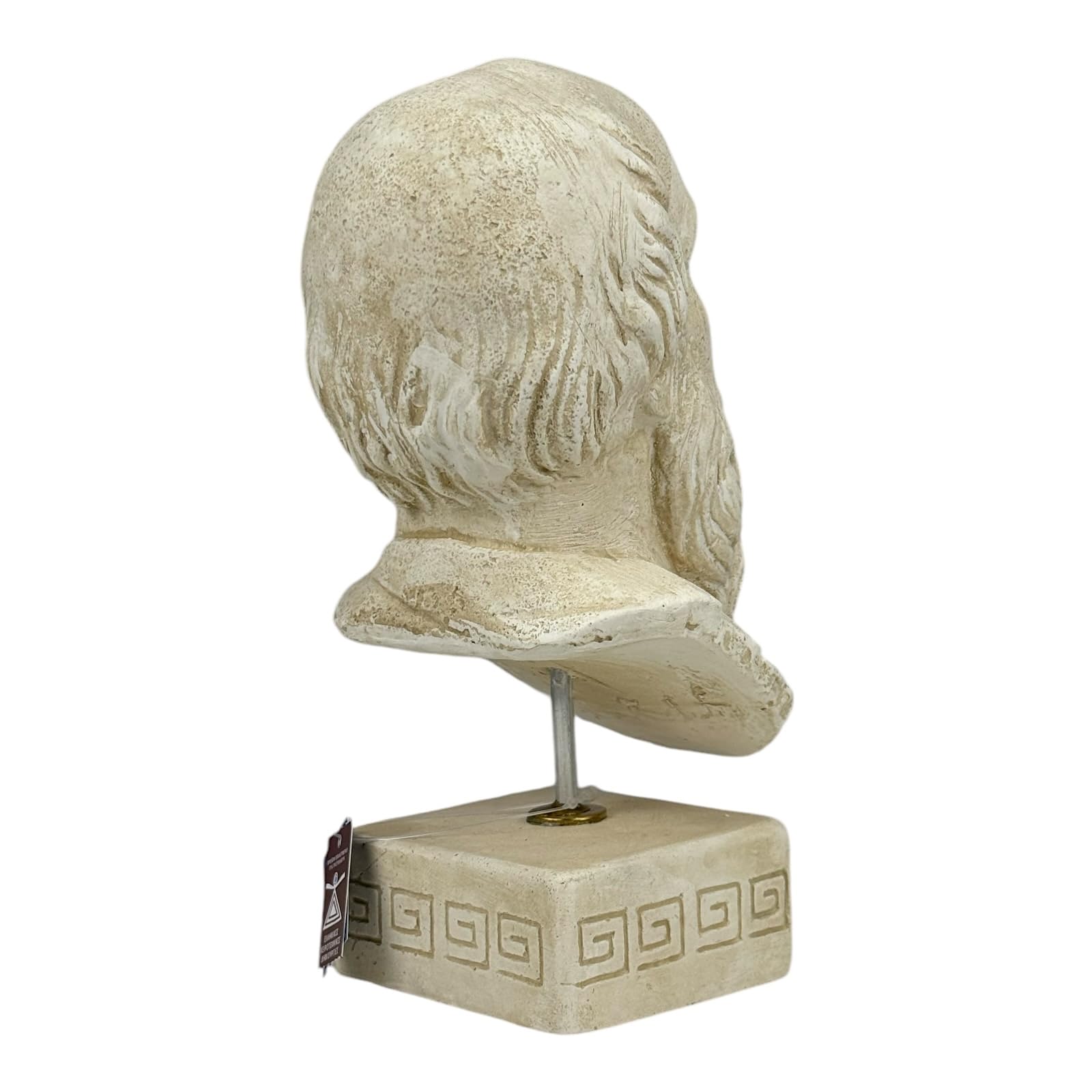 Sócrates - Cabeza de filósofo griego antiguo, piedra fundida, color beige