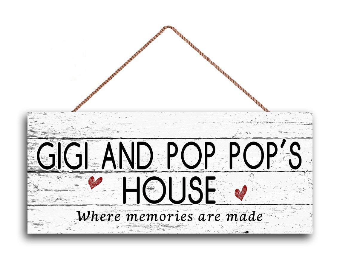 in the Ivyin the Ivy Gigi and POP Pop's House Sign Where Memories are Made Funny Wooden Sign Home Decor Wall Art Hanging Plaque Housewarming Gift