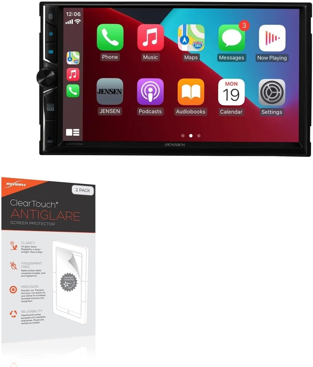 BoxWave Screen Protector Compatible with Jensen CAR723W - ClearTouch Anti-Glare (2-Pack), Anti-Fingerprint Matte Film Skin