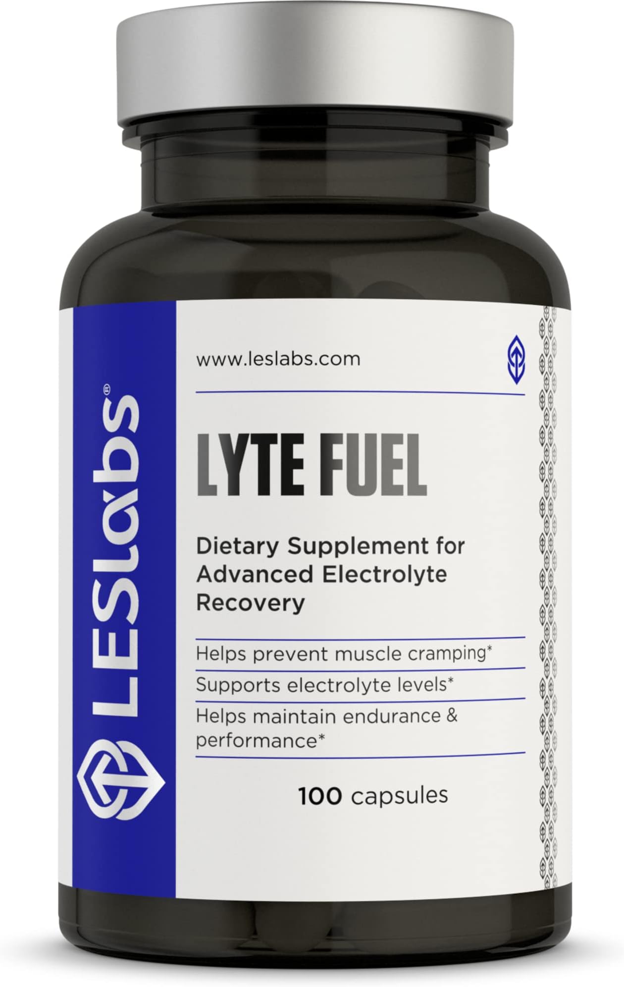LES Labs Lyte Fuel – Electrolyte Replacement, Endurance, Performance, Muscle Cramping & Keto Support – Magnesium, Zinc, Potassium & Chromium – 100 Capsules