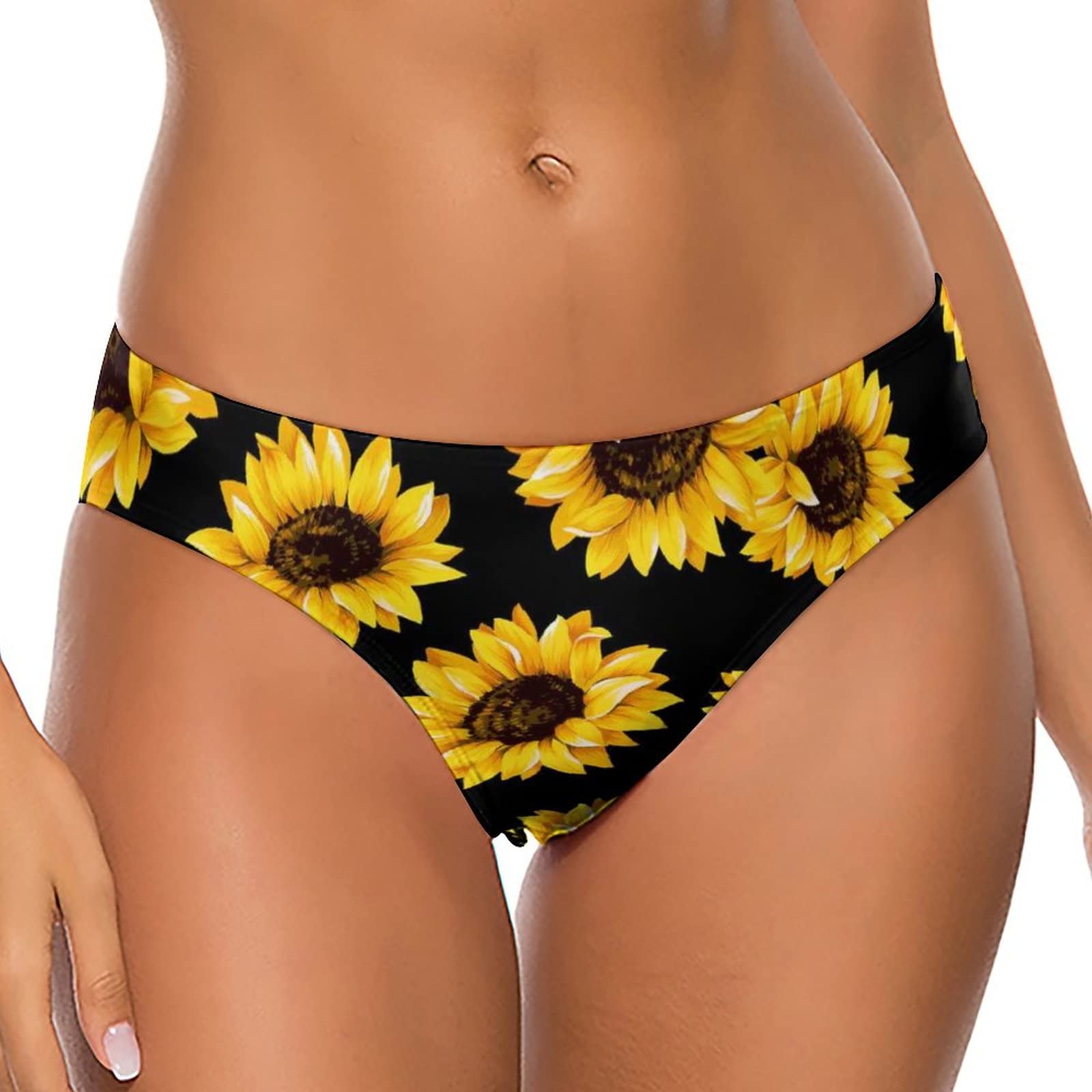 Fwjzdsp Women's As Pic Sunflower Low Waist T-Back Thong Panty Underwear Brief Cute