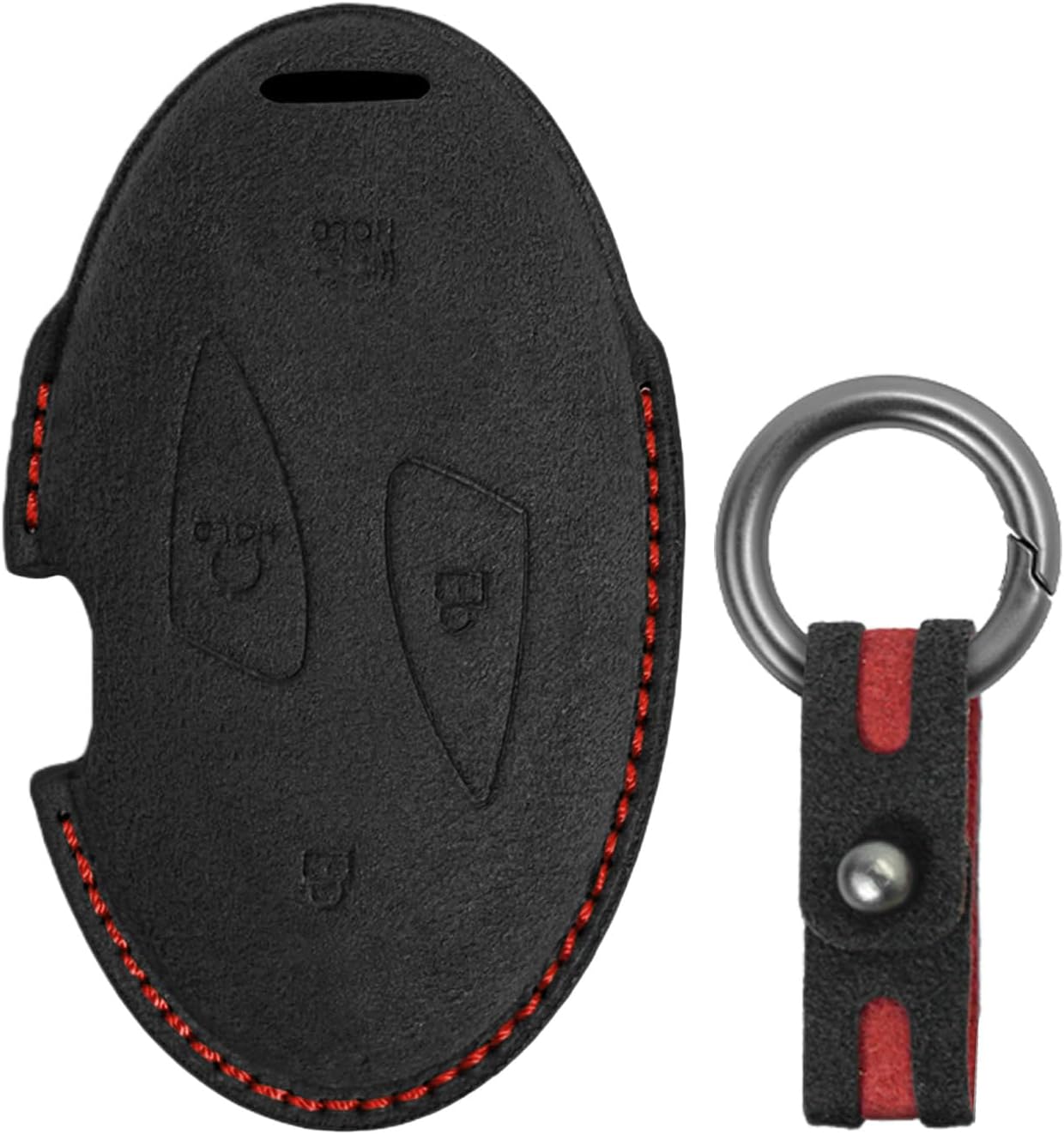 for Hyundai Leather Car Key Fob Cover Case Fit for Hyundai Ioniq 5 2025 Ioniq 6 Tucson SEL 2026 Ioniq 9 Palisade Tucson SEL 2024 Elantra N Santa Fe Key Holder Accessories 5 Button Black