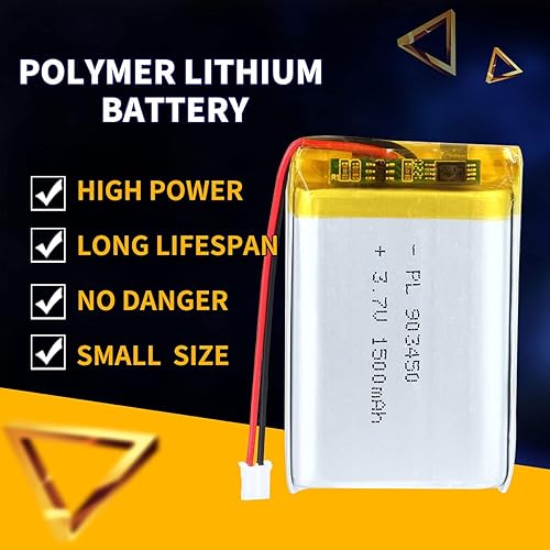 Miniatura 5 de 3.7V 1500mAh 903450 Lipo batería recargable de iones de polímero de litio con conector JST