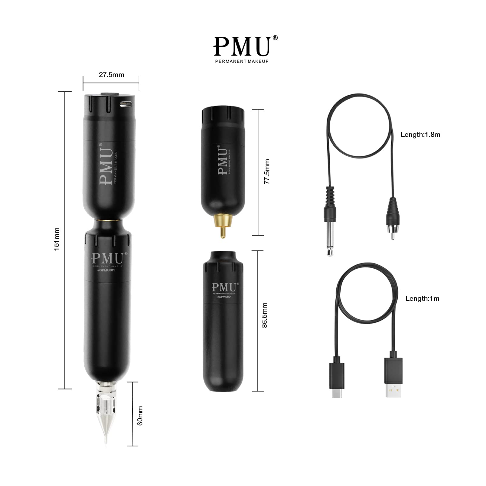 PMU Macchinetta Tatuaggi Rotativa Kit con Aghi Fili Silenziosa Portatile | Macchina Silenziosa dei Principianti e Tatuatori Professionisti