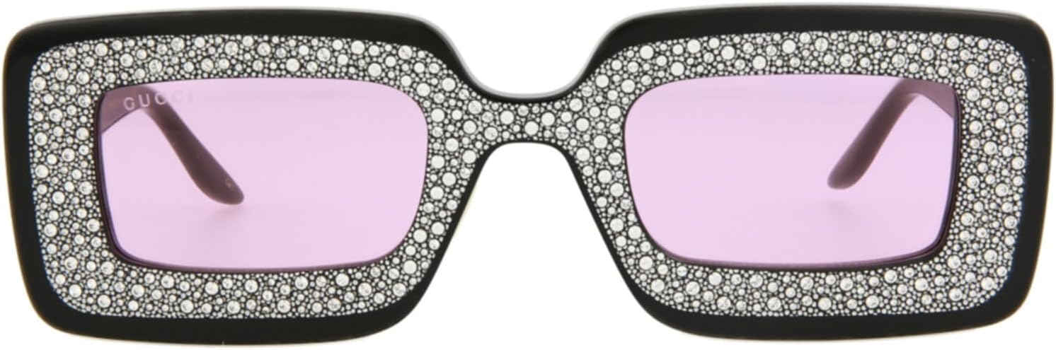 Gucci Square/Rectangle Sunglasses Black Black Pink Luxury Eyewear Made In Italy Acetate Frame Designer Fashion for Everyday Luxury