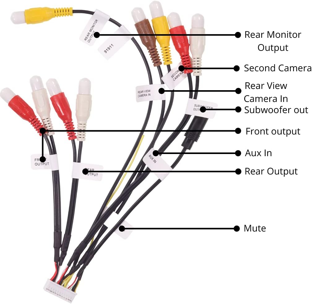 Xtenzi RCA Cord Assembly Harness Car Audio Video Compatible with Pioneer DMH CDP1888,CDP1889 - XT91911