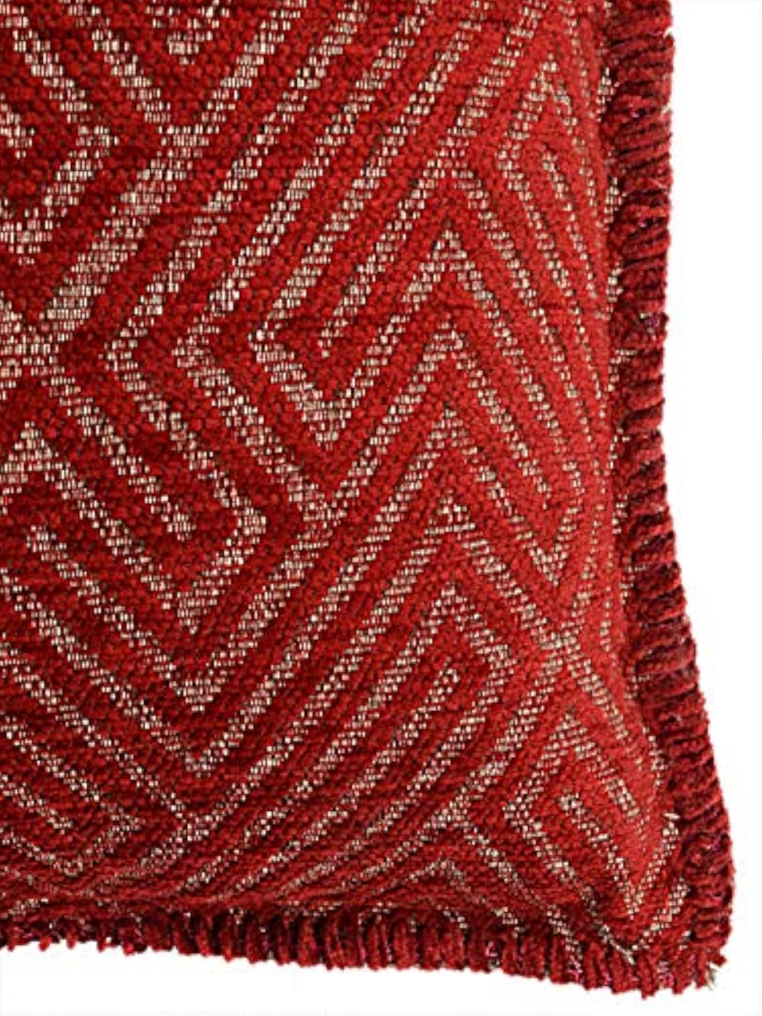 Premium Soft Viscose Chenille Cushion Covers Set of 5, Maroon