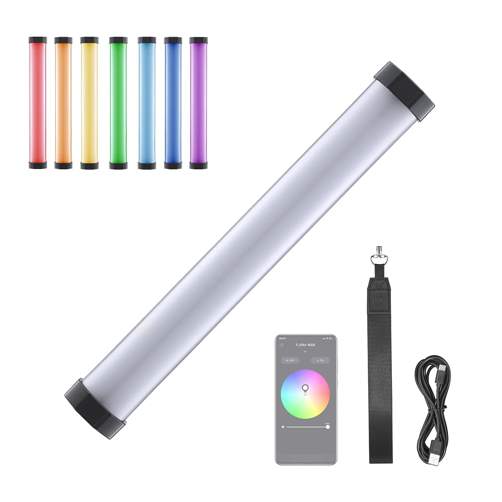 GODOX TL30 Tubo de luz RGB a Todo Color LED Profesional Varita de luz para fotografía Temperatura Bicolor 2700K-6500K APLICACIÓN CRI97 TLCL99 / Control a Bordo con Bolsa de Almacenamiento