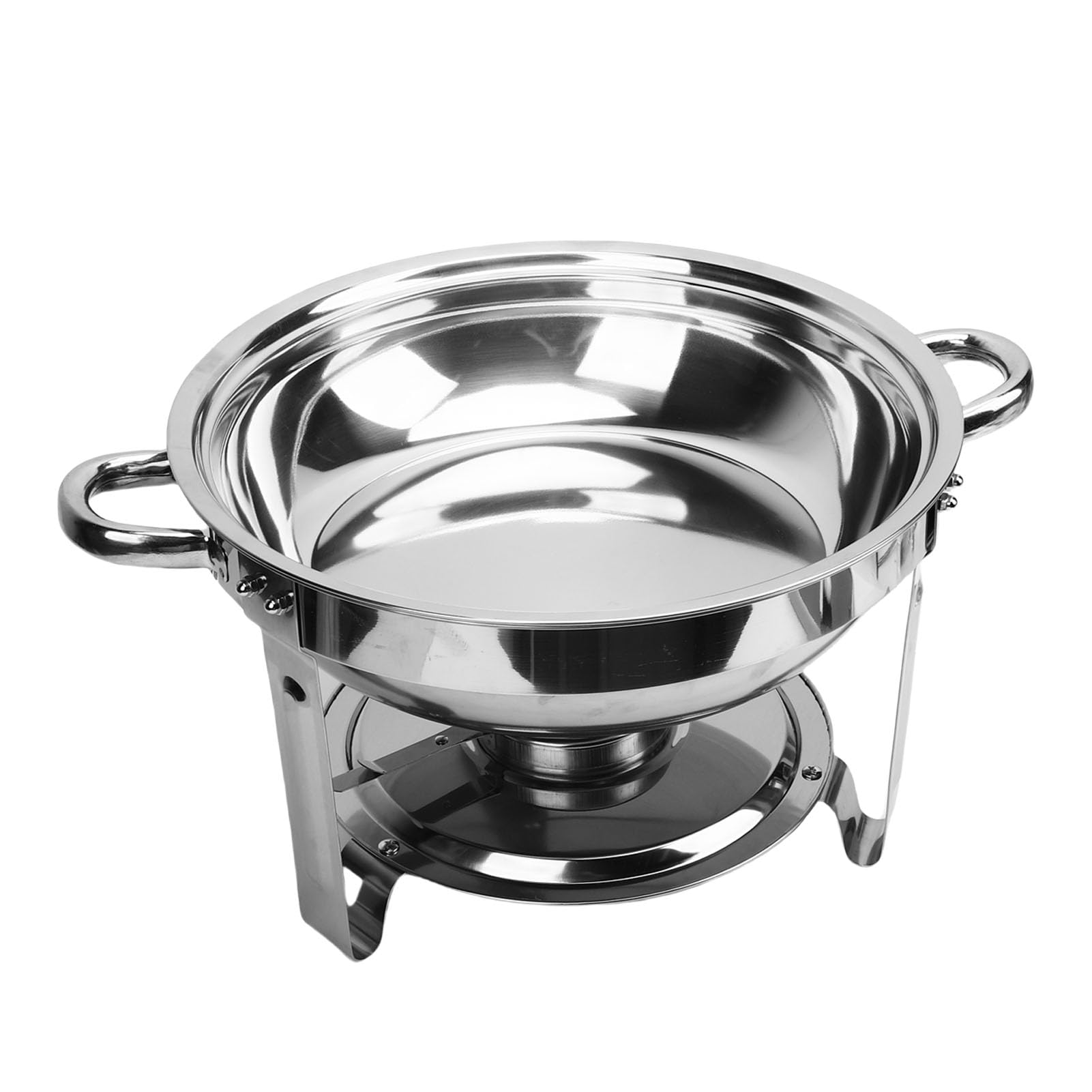 banapoy Piatti da Sfregamento per Set a Buffet, 6L di Cibi Rotondi Che Si Scaldano in Acciaio a Buffet Set di Piatti con Stufa Alcool Staccabile, per Feste, Catering, Matrimonio