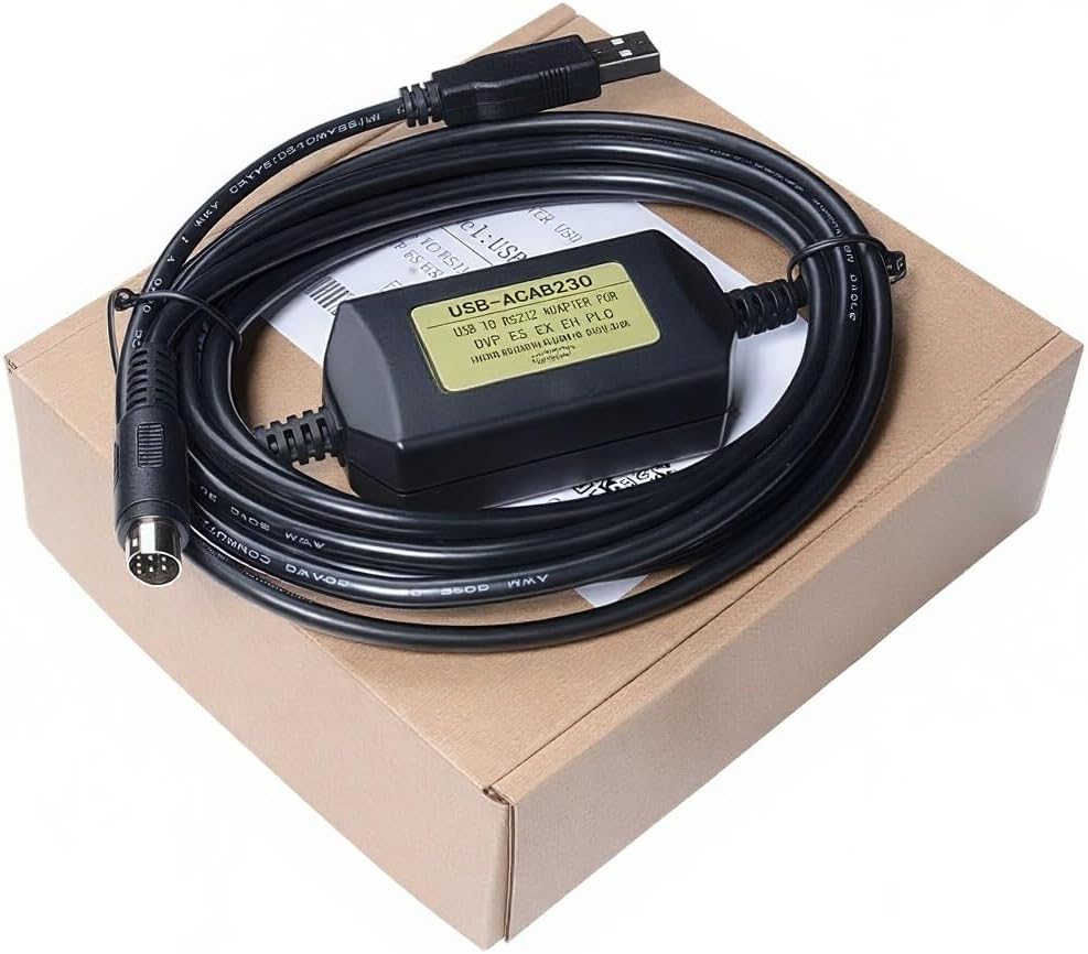 USB-ACAB230 USB Programming Cable for Delta PLC DVP EX ES EH EN Series, for USB-ACAB230 Replacement, 6 FT