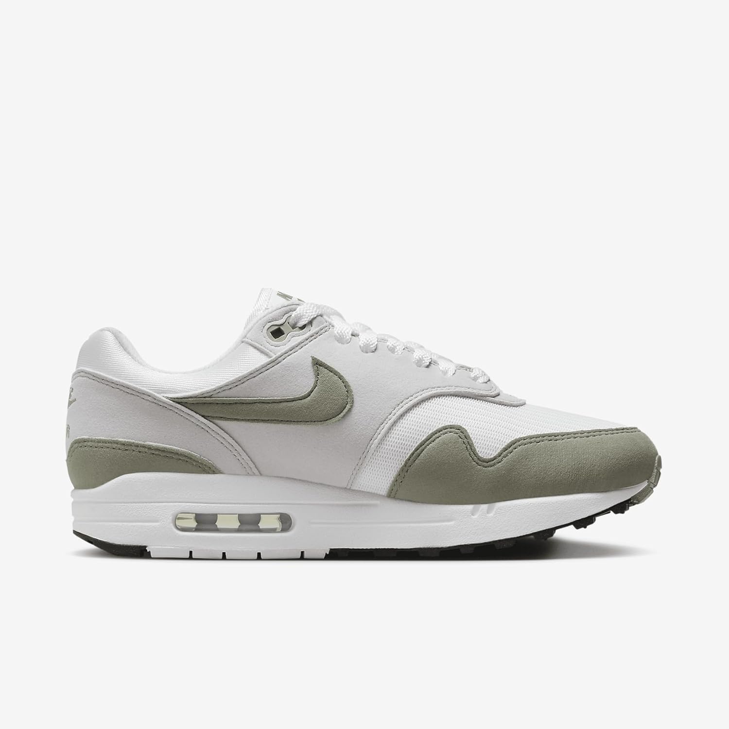 Nike Air Max 1 Women's Shoes (DZ2628-112, White/Neutral Grey/Black/Light Army) Size 5.5 - Image 3