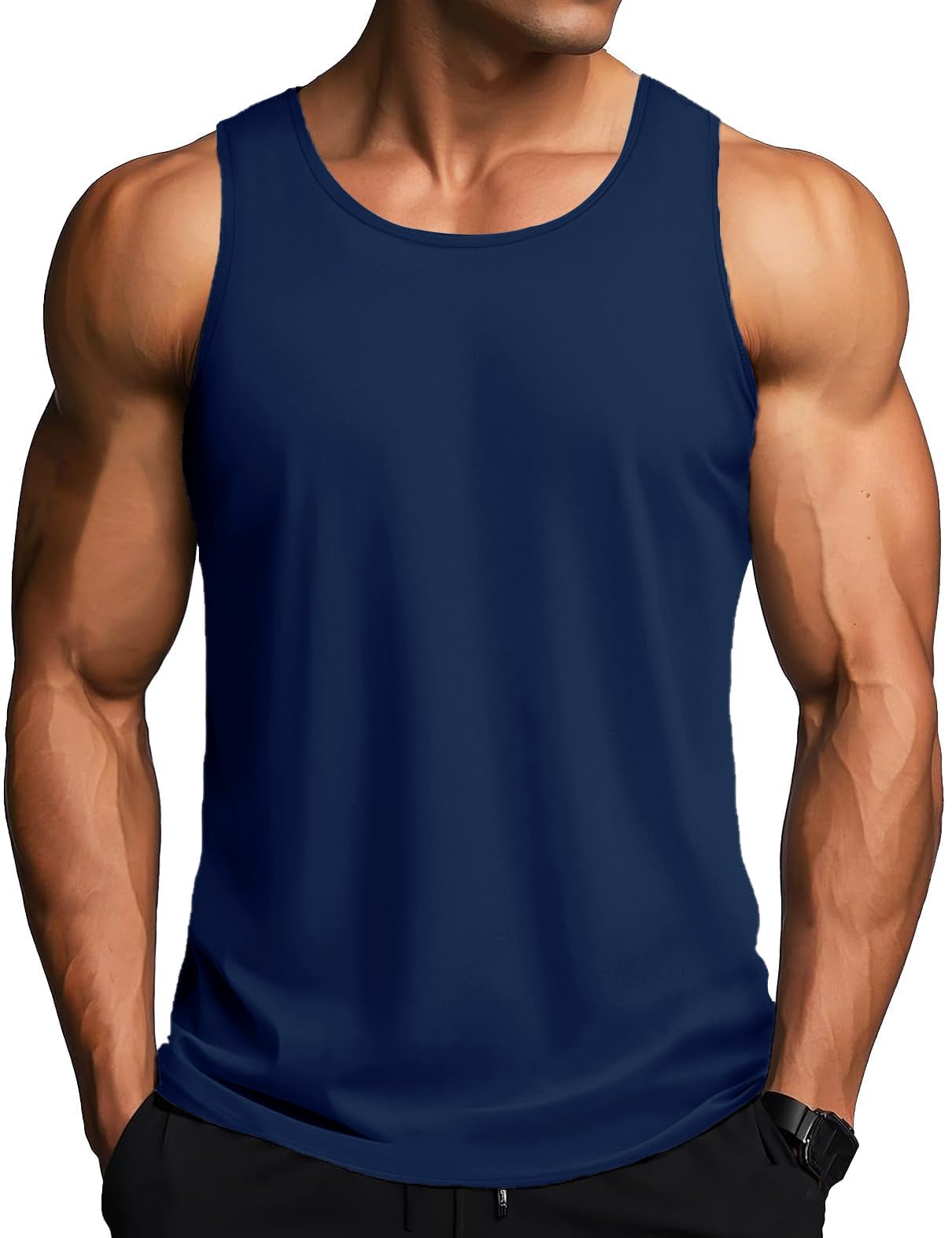 MAGCOMSEN Herren Tank Tops Leicht Achselshirt Ärmellos Quick Dry Sport T-Shirt Laufen Fitness Tankshirts Sommer Outdoor Funktionsshirt