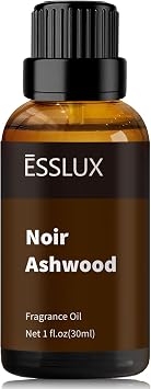 زيت عطري، ESSLUX Noir Ashwood زيت عطري فردي كبير 30 مل، روائح صنع الشموع برائحة الفانيليا، زيوت برائحة الشرق الأوسط للمنزل للناشر والتدليك والصابون والعطور والمرطب