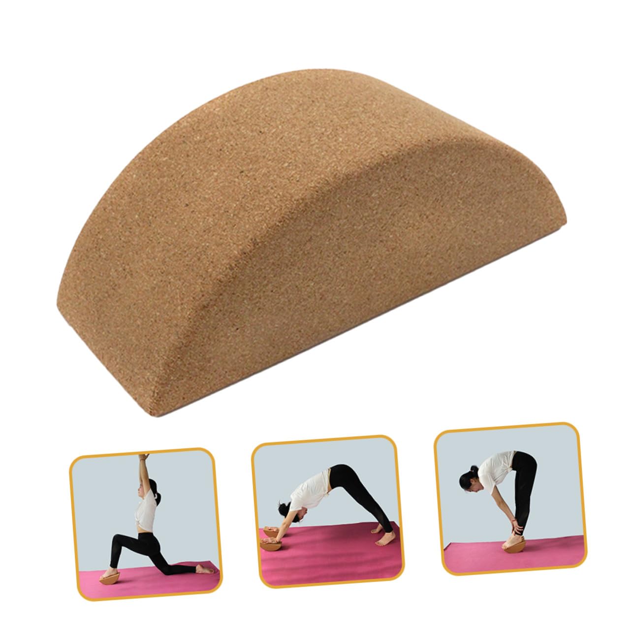 Bloque de Yoga de Corcho Antideslizante Ligero y Duradero Soporte Estable para Pilates y Meditación Casa Accesorio Multifunción para Entrenamiento y Equilibrio Pack