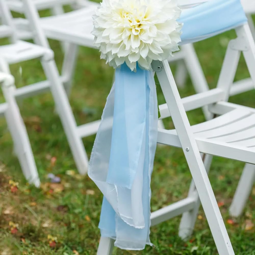 10 Stück 6,69 x 108,26 Zoll Organza-Stuhlschärpen Knotenbänder Stuhlschleifen für Hochzeiten, Partys, Bankette, Veranstaltungen im Landhausstil, grün, 10 Stück