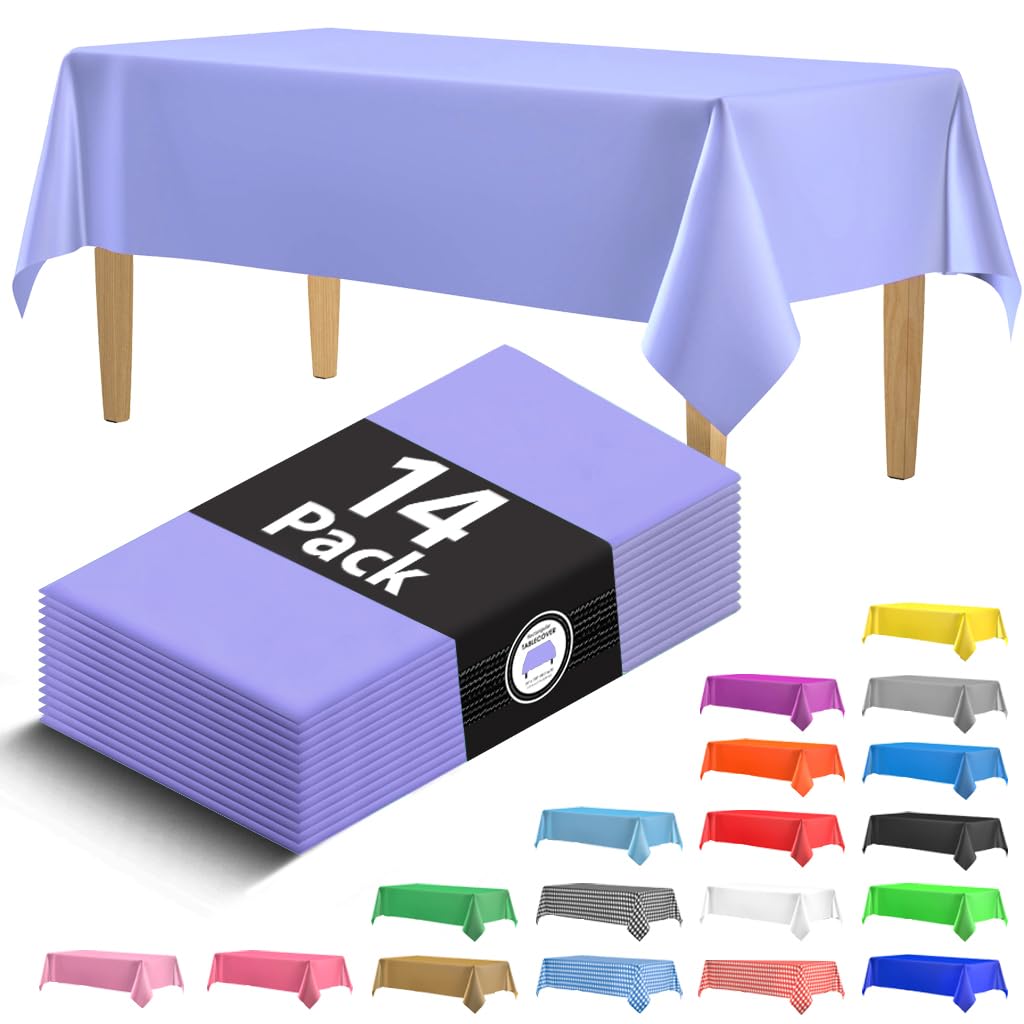 Black Tablecloths - 14 Pack Disposable Covers -9 Black Tablecloths - 14 Pack Disposable Covers -9