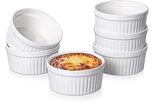 Delling 12 Ounce Large Ramekins, Set of 6 | Oven Safe, Porcelain...